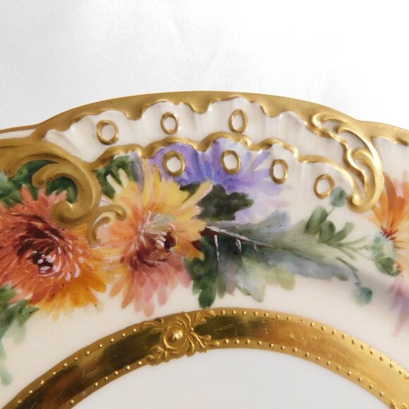 Beautiful Dresden Floral Plate # 6503 - Picture 3 of 8